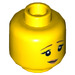 LEGO Jaune Dual Sided Female Diriger avec Worried / Scared Affronter (Goujon solide encastré) (3626 / 23177)