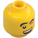 LEGO Jaune Double Face Tête avec Open Bouche et Winking / Angry Expression (Clou de sécurité) (3274 / 105638)