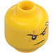 LEGO Yellow Dual Sided Kai Head with Scar and Bandage Strip (Recessed Solid Stud) (3626 / 33812)