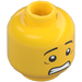 LEGO Jaune Dual-Sided Mâle Tête avec Scared Face / Lopsided Smile (Montant solide encastré) (3626 / 32729)