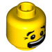 LEGO Jaune Dual Sided Scared Diriger Pieds de corbeau brun (goujon solide encastré) (23090 / 59877)