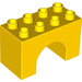 LEGO Geel Duplo Boog Steen 2 x 4 x 2 (11198)
