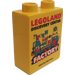 LEGO Yellow Duplo Brick 1 x 2 x 2 with 2015 Discovery Center Factory (Third Pattern) without Bottom Tube (4066)