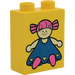LEGO Yellow Duplo Brick 1 x 2 x 2 with Blue Doll without Bottom Tube (4066)