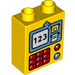 LEGO Gelb Duplo Backstein 1 x 2 x 2 mit Cash/ATM Machine mit Unterrohr (15847 / 25385)