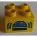 LEGO Yellow Duplo Brick 2 x 2 with blue light (3437 / 31460)