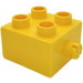 LEGO Yellow Duplo Brick 2 x 2 with Pin (3966)