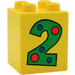 LEGO Gelb Duplo Backstein 2 x 2 x 2 mit &quot;2&quot; (31110)