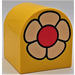 LEGO Yellow Duplo Brick 2 x 2 x 2 with Curved Top with Flower (3664)