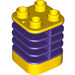 LEGO Yellow Duplo Brick 2 x 2 x 2 with Dark Purple Flex (35110)