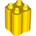 LEGO Gelb Duplo Backstein 2 x 2 x 2 mit Wellig Sides (31061)