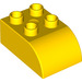 LEGO Geel Duplo Steen 2 x 3 met Gebogen bovenkant (2302)