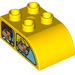 LEGO Gelb Duplo Backstein 2 x 3 mit Gebogenes Oberteil mit Girl und Boy looking out of windows (2302 / 29946)