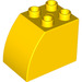 LEGO Gelb Duplo Backstein 2 x 3 x 2 mit Gebogen Seite (11344)