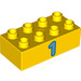 LEGO Yellow Duplo Brick 2 x 4 with 1 (3011 / 25327)