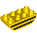 LEGO Gelb Duplo Backstein 2 x 4 mit Gebogen Unterseite mit Schwarz Lines (98224 / 101581)
