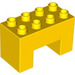 LEGO Gelb Duplo Backstein 2 x 4 x 2 mit 2 x 2 Ausgeschnitten auf Unterseite (6394)