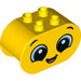 LEGO Yellow Duplo Brick 2 x 4 x 2 with Rounded Ends with Smiley blue eyes face (6448 / 37373)
