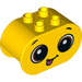 LEGO Yellow Duplo Brick 2 x 4 x 2 with Rounded Ends with Sticky out tongue face with Brown eyes (6448 / 37370)
