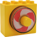 LEGO Yellow Duplo Brick 2 x 4 x 3 with rotating white and red spiral