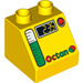 LEGO Yellow Duplo Slope 2 x 2 x 1.5 (45°) with Octan Logo, Gas Gauge, and &#039;2.35&#039; (6474 / 63017)