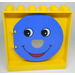 LEGO Amarillo Duplo Wall 2 x 6 x 5 with Blue Door with Face