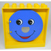 LEGO Geel Duplo Muur 2 x 6 x 5 met Blauw Deur met Gezicht
