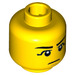 LEGO Yellow Egyptian Warrior Minifigure Head (Safety Stud) (3626 / 19147)