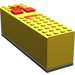 LEGO Jaune Electric 9V Battery Boîte 4 x 14 x 4 avec Dark grise Base (2847 / 74650)