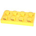 LEGO Geel Electric Plaat 2 x 4 met Contacts (4757 / 73534)