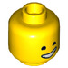 LEGO Yellow Emmet (Cheerful) Minifigure Head (Recessed Solid Stud) (3626 / 65669)