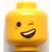 LEGO Yellow Emmet Head Winking and Yawning (Recessed Solid Stud) (3626)