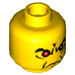 LEGO Yellow Evil Wizard Head with White Pupils (Safety Stud) (3626 / 59626)