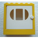 LEGO Jaune Fabuland Porte Cadre 2 x 6 x 5 avec blanc Porte avec barred oval Fenêtre