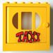 LEGO Geel Fabuland Deur Kader 2 x 6 x 5 met Geel Deur met Taxi Sticker from Set 338-2