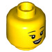 LEGO Yellow Female Athlete Head (Recessed Solid Stud) (3626 / 68045)