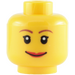 LEGO Geel Vrouwelijk Hoofd met Bruin Eyebrows en Rood Lips (Veiligheidsnop) (14750 / 99197)