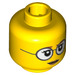 LEGO Yellow Female Head with Glasses (Recessed Solid Stud) (3626 / 19113)