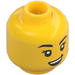 LEGO Amarillo Mujer Cabeza con Lopsided Mueca (Espiga sólida hueca) (3274 / 103210)