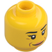 LEGO Yellow Female Head with Smile (Recessed Solid Stud) (3626 / 101367)