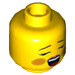 LEGO Yellow Female Minifigure Head with Red Cheeks and Open, Singing Mouth (Recessed Solid Stud) (3626 / 21342)