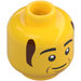 LEGO Geel Brandweerman Bob Minifiguur Hoofd (Verzonken solide nop) (3626 / 74156)