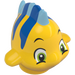 LEGO Yellow Fish with Blue (Flounder) with Big Eyes (95355)