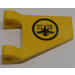 LEGO Yellow Flag 2 x 2 Angled with Black Shark and Alien Letters on Both Sides Sticker without Flared Edge (44676)