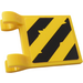 LEGO Jaune Drapeau 2 x 2 avec Scratched Warning Rayures Jaune/Noir Autocollant sans bord évasé (2335)