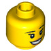 LEGO Yellow Flexible Gymnast Head (Safety Stud) (3626 / 12544)