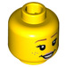 LEGO Yellow Flower Pot Girl Minifigure Head (Recessed Solid Stud) (3626 / 38201)