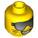 LEGO Yellow Frank Rock Head (Safety Stud) (3626)