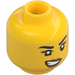 LEGO Yellow Gamer, Female (60388) Minifigure Head (Recessed Solid Stud) (3626 / 101417)