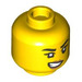 LEGO Yellow Gamer, Female (60388) Minifigure Head (Recessed Solid Stud) (3626 / 101417)